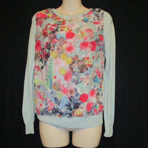 H&M Tops - H & M Multicolored Long Sleeves Pullover Floral Top